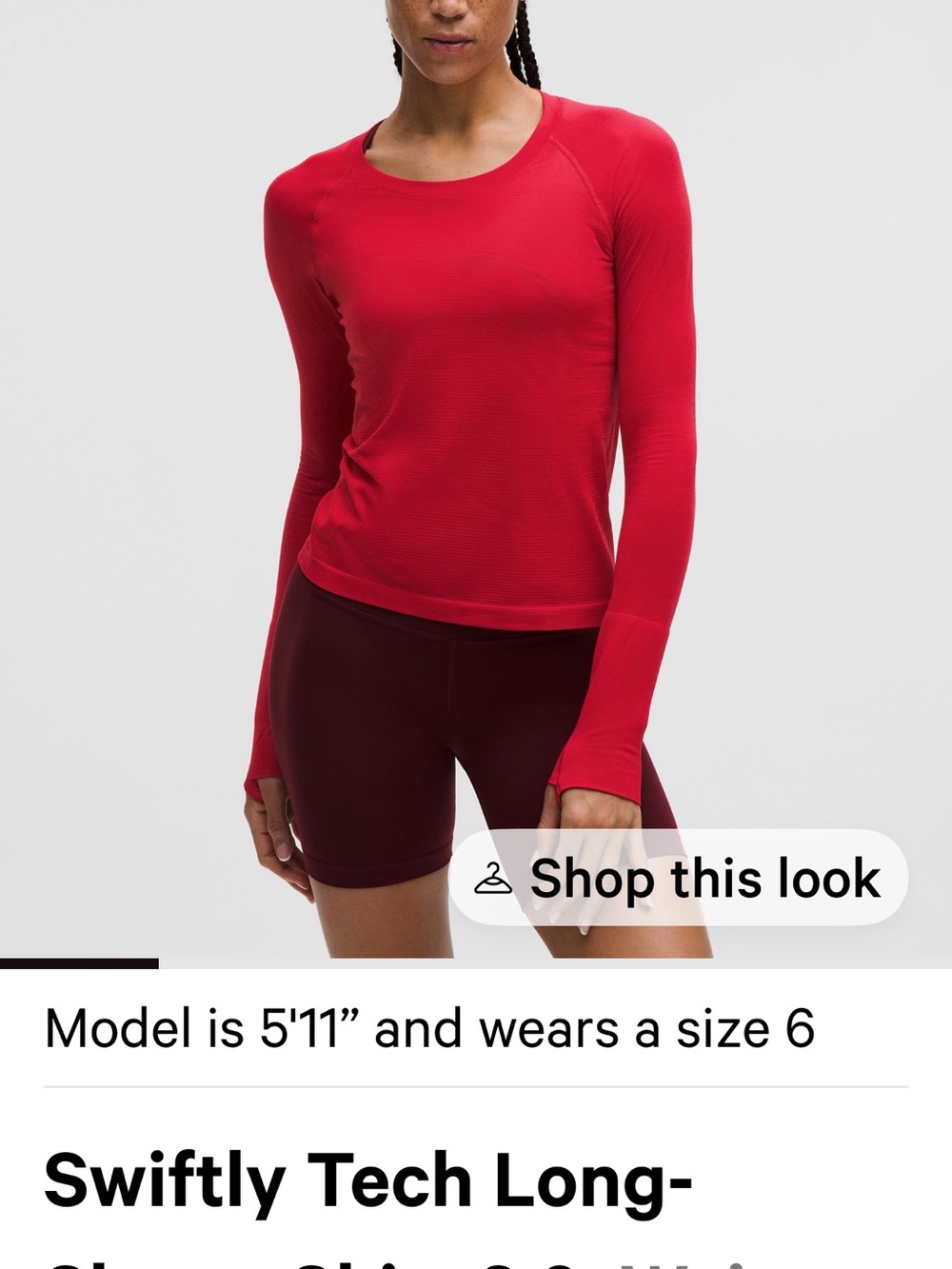 lululemon athletica Red Swiftly Tech Long-Sleeve Top